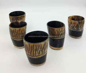 แก้วทรงแตรแบบธรรมชาติทรงสั้นรูปหมีสำหรับดื่มถ้วยทรง KOI แกะสลักอย่างประณีตรูปสัตว์ทำด้วยมือโดยตรงของขวัญทางธุรกิจ - Product Image 2