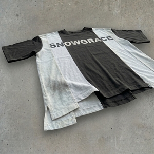 T-shirt à manches courtes surdimensionné Snowgrace pour homme, col rond, jersey de coton imprimé, streetwear - Product Image 3