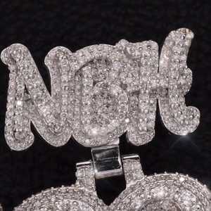 Colgante Personalizado con Nombre, Número o Letra en Diamantes, Chapado en Oro sobre Plata de Ley 925, Joyería HipHop para Raperos, Regalo Brillante - Product Image 5