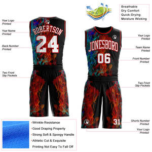 Ensemble d'uniformes de basketball personnalisés blancs et noirs de qualité supérieure, en polyester recyclé OEM, maillot et short d'équipe, impression sublimée antibactérienne - Product Image 2