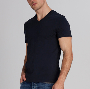Camiseta de Verano para Hombre de Alto Rendimiento, Hecha a Medida, de Color Liso, con Cuello en V, Manga Corta y Corte Holgado - Product Image 3
