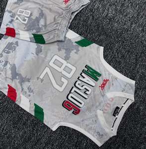 ชุดบาสเก็ตบอลแบบกำหนดเอง Maslog 82 ลายพรางพิมพ์ลายแบบ Sublimation ผ้าตาข่าย ระบายอากาศได้ดี สำหรับทีมผู้ใหญ่ ทุกเพศ ทุกวัย ใช้ได้ทุกฤดู - Product Image 2