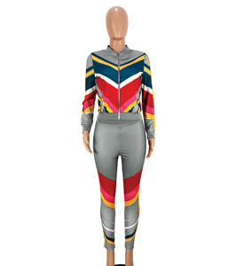 Women <b>Crop</b> Tracksuit Set Side <b>Stripes</b> Casual Athletic Wear Full Sleeve Drawstring Pants Two Piece Outfit <b>Top</b> Trending Wholesale - Product Image 2