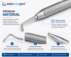 เครื่องมือแกะสลักและปรับรูปทรงวัสดุคอมโพสิตสแตนเลสสตีล Dental 4 Clappison Carver สำหรับงานทันตกรรม OEM Zetomed Pro - Product Image 4