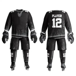 Uniforme de hockey sur glace pour hommes de haute qualité, imprimé, léger, 100% polyester, matière respirante, nom de l'équipe OEM, logo personnalisé - Product Image 1