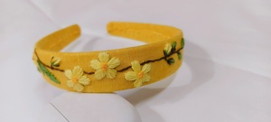 Diadema Azul Marino Bordada para Niñas, Diseño de Lazo Floral, Banda para el Cabello de Tela, Accesorios para el Cabello para Fiestas Infantiles, Regalo - Product Image 3