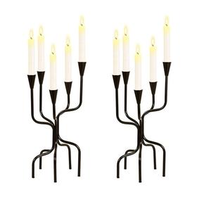 Candelabros de metal de 5 brazos para decoración del hogar, portavelas, soporte para velas, para bodas, cenas, mesas, fiestas de Navidad - Product Image 4