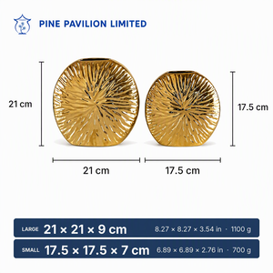 Vase en céramique Pine Pavilion, style européen vintage doré de luxe, vase à fleurs en céramique pour arrangement hydroponique, décoration intérieure - Product Image 2