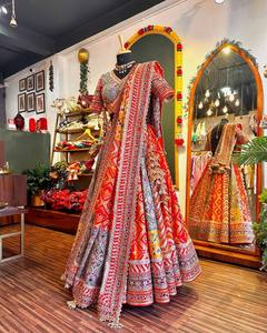 Lehenga Choli de Seda Georgette con Bordado Intenso para Mujer, Traje Indio Pakistaní para Bodas y Fiestas - Product Image 4