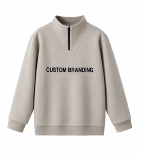OEM and ODM Custom Logo <b>Men</b>’s Oversized Quarter Zip Hoodie Heavyweight Fleece <b>Pullover</b> Sweatshirt OEM Private Label Streetwear - Product Image 1