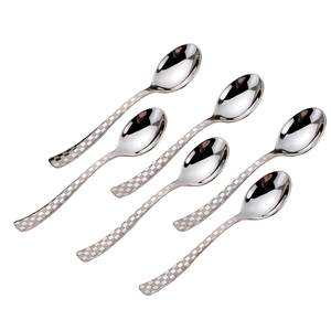 Ensemble de 6 cuillères à dîner en acier inoxydable plaqué or de luxe, finition miroir, manche long, couverts de table réutilisables de qualité supérieure - Product Image 2