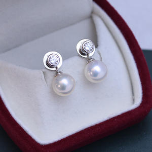 Zhuji Danshui 8-9mm Round S925 <b>Silver</b> Butterfly <b>Earrings</b> Strong Light Fine Flaws Fashion <b>Dangle</b> Wholesale Live Access - Product Image 2