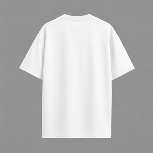 Men's Oversized <b>White</b> Cotton T-Shirt Short Sleeve O-Neck Casual Solid Color Jersey Knitted <b>Plain</b> Dyed Fit - Product Image 2