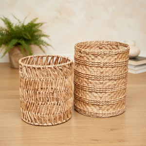Vietnam Supplier Water Hyacinth <b>Basket</b> Wholesale <b>Round</b> Woven Planter Pot Sustainable Home Storage Solutions Natural <b>Wicker</b> Bin - Product Image 4