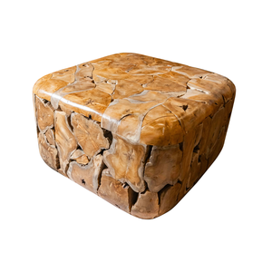 ARTERRA Premium Handcrafted <b>Rustic</b> Teak Root Cube <b>Coffee</b> <b>Table</b> Eco-Friendly Living Room Furniture Combining Natural Wood Texture - Product Image 1