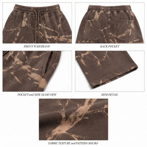 Pantalon de survêtement ample pour homme imprimé tie-dye, taille basse à cordon, style streetwear, en molleton, avec poches latérales surdimensionnées - Product Image 6