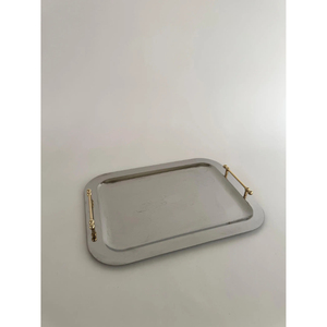 Plateau de service en métal décoratif de luxe en forme de feuille, design moderne, pour cuisine et table - Product Image 1
