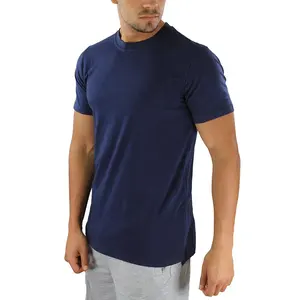 Wholesale Classic Round Neck Polyester t shirt White Plain plus size casual TShirts heavyweight Cotton custom T-shirt For Men