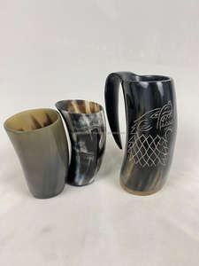 Corne à boire viking médiévale artisanale en matériau organique écologique, taille personnalisée, cadeau d'affaires, nouveauté très demandée - Product Image 4