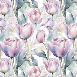 Tissu en polyester brossé imprimé numériquement 5D, motif <span class=keywords><strong>tulipes</strong></span> <span class=keywords><strong>aquarelle</strong></span>, écologique, de qualité supérieure, pour la literie et les textiles de maison (vente en gros) - Product Image 2