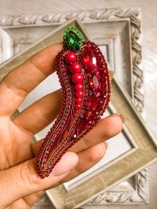 Designer Handmade Embroidery Beaded Brooch Unique Artisan Fashion Pin Perfect Gift for Her - Product Image 4