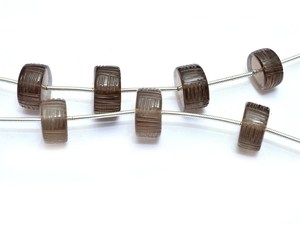 Perles de quartz fumé 6x11mm-7x13mm, perles sculptées Heishi, perles rondes en quartz fumé brun naturel, pierres semi-précieuses, perles en vrac pour bijoux - Product Image 4