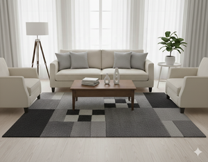 Alfombra de área indo-nepalí con patrón geométrico personalizado para proyectos residenciales y de hospitalidad - Product Image 1