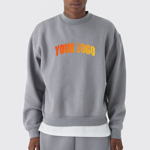 Sudadera Casual para Hombre, Cuello Redondo, Color Gris, Corte Regular, 100% Algodón Felpa, Ecológica, Estilo Urbano, con Logotipo Estampado en la Parte Delantera - Product Image 1