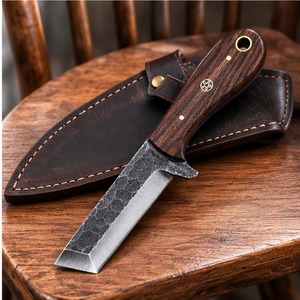 Cuchillo de Acero al Carbono Tipo Bull Cutter, Hecho a Mano, Hoja Fija, Cuchillo Utilitario con Borde Afilado de Acero al Carbono, Mango Duradero, Premium para Exteriores - Product Image 4