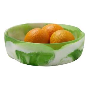 Bol à fruits en résine verte et blanche fait à la main, bol de service décoratif en résine époxy pour la décoration de la table de la cuisine à la maison, craftera Exports - Product Image 1