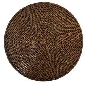 Weathered Rattan Placemat Hand-Made <b>Round</b> <b>Table</b> <b>Mat</b> for Rustic Outdoor Dining Decor Durable Woven Fiber <b>Mat</b> - Product Image 1