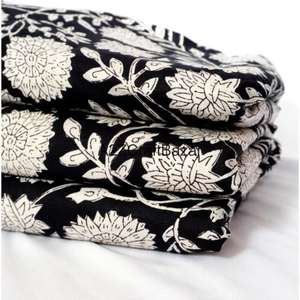 Tela 100% Algodón Puro, Ecológica, Tejida, de Secado Rápido, Transpirable, Ligera, con Estampado de Bloques, para Mujeres y Niñas - Product Image 5