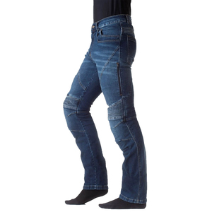 Pantalones vaqueros de hombre estilo biker con lavado ácido, tela de algodón, corte ajustado, cierre de cremallera, pantalones vaqueros ajustados de algodón para hombre con servicio OEM. - Product Image 1