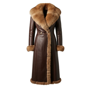 Abrigo de Invierno Impermeable de Cuero Genuino para Hombre, Talla Grande, Manga Larga, con Cinturón y Ribete de Piel, Ropa Exterior Informal de Calle - Product Image 2