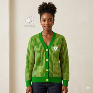 Chi Eta Phi Sorority <b>Cardigan</b> <b>Sweater</b> Women's Embroidered Crest Button front V-Neck Long Sleeve <b>Cardigan</b> Greek Life Apparel - Product Image 5