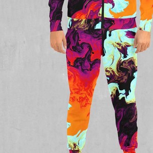 Conjunto Deportivo Unisex con Capucha, Manga Larga, Estampado, 100% Poliéster, Transpirable, Estilo Urbano, Corte Regular, Cierre de Cremallera, Casual de Primavera - Product Image 3