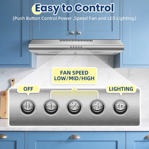 Hotte de cuisine encastrée 24 pouces en acier inoxydable 230 CFM avec LED – Nouveauté - Product Image 5