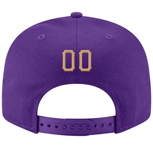 <b>Purple</b> 6-Panel Snapback Cap with Gold White Embroidery Unisex Casual Adjustable <b>Hat</b> for Adults - Product Image 3