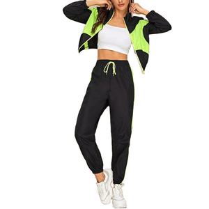 Conjunto de Dos Piezas Personalizado de Spandex/Poliéster, Cortavientos, Estilo Urbano, Manga Corta, Midi, con Cierre, para Mujer, 2026 - Product Image 2