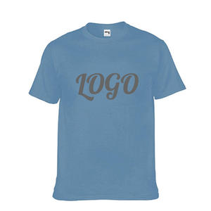 เสื้อยืดผ้าฝ้ายแขนสั้นผู้ชายสีเหลืองพิมพ์ลายโลโก้สีดำด้านหน้าคอกลมลำลองทรงปกติ - Product Image 3