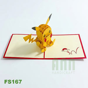 Tarjeta de Felicitación 3D Pop-up, Regalo, Arte del Personaje Pokémon Pikachu, Tarjetas de Invitación, Recuerdo, Impresión Offset, Nuevo Diseño, Artesanía - Product Image 3