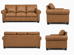 Offre Spéciale : Canapé 3 Places en Cuir Véritable Style Moderne avec Clous Décoratifs pour Salon, Villa et École - Product Image 3