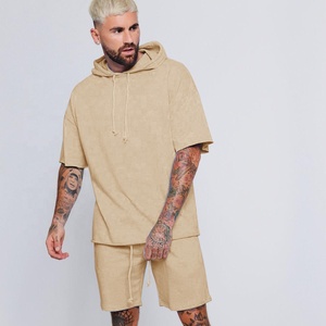 Wholesale High Quality Streetwear <b>Slim</b> <b>Fit</b> Outfit Outdoor Two Piece Track <b>Shorts</b> Set Fitness <b>Shorts</b> Jogger with Hoodie <b>Short</b> Set - Product Image 5