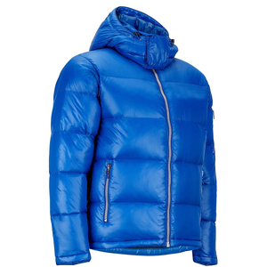 Mens Blue Puffer Jacket Shiny Hooded Winter <b>Coat</b> Quilted Warm Insulated Zip Up Padded Outerwear Lightweight Down Jackets - Product Image 3