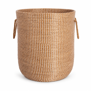 Cesta de lavandería de algas marinas de estilo Vintage, asas de ratán, bolsa de algodón suave de plástico PP duradero, zapatos de cocina de baño plegables - Product Image 1