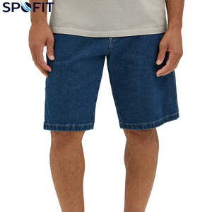 กางเกงยีนส์ขาสั้นลำลองคุณภาพดีที่สุด ขายส่ง กางเกงยีนส์ขาสั้นทรงตรงติดกระดุม สตรีทแวร์ผู้ชาย สั่งทำได้ เอวสูง แห้งเร็ว - Product Image 1