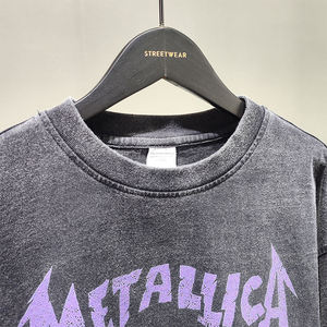 เสื้อยืดโอเวอร์ไซส์สีดำสำหรับผู้ชาย พิมพ์ลายหัวกะโหลก คอกลม ทรงปกติ ผ้าฝ้ายเจอร์ซีย์ 100% สไตล์พังก์ - Product Image 2