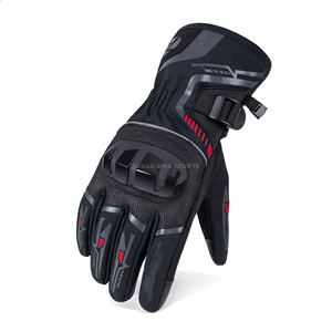 Gants de moto en cuir personnalisés avec fibre de carbone, imperméables pour l'hiver, unisexes - Product Image 1