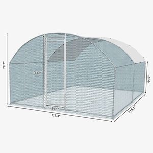 Pollaio Grande in Metallo 3x3 m con Copertura Impermeabile, Gabbia per Polli, Conigli, Gatti, Cani e Animali da Fattoria - Product Image 1