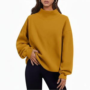 Elegante Top de Cuello Alto para Mujer, Forro Polar Cálido, Diseño Moderno, Colección de Ropa Casual y de Oficina Cómoda - Product Image 6